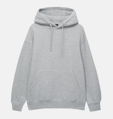 Hazel Grey Long Sleeve Hoodie For Him