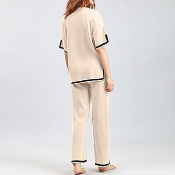 2 PC BEIGE STYLE WOMEN LOUNGE WEAR