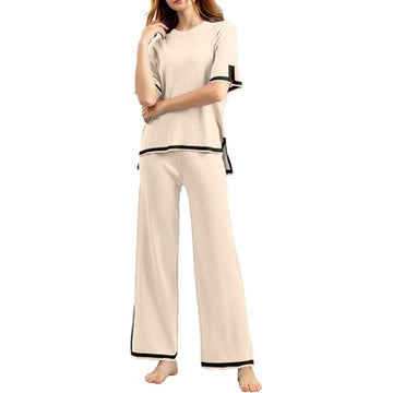 2 PC BEIGE STYLE WOMEN LOUNGE WEAR