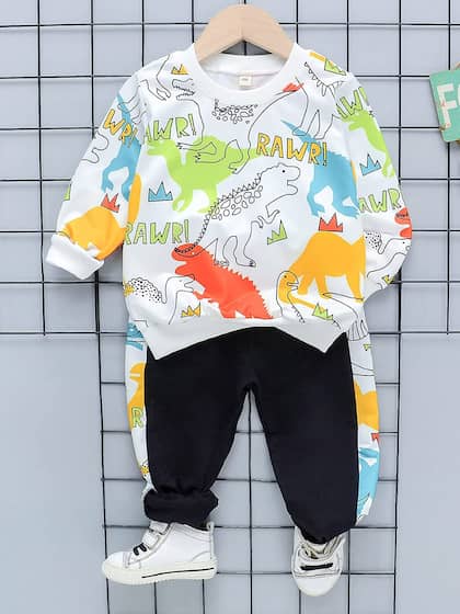 KIDS COLOUR FULL DINO PRINT SWEAT SHIRT & PANT