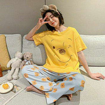 Yellow Winnie The Pooh Terno Sleeping Wear Pajama