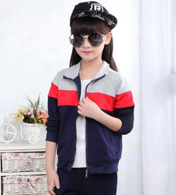 Blue Stylish Printed Full Sleeves Track Suit for Kids