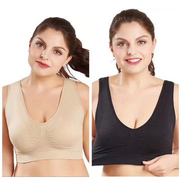 Attire Studio PACK OF 2 AIR PLUS BRA (BLACK & SKIN COLOR)