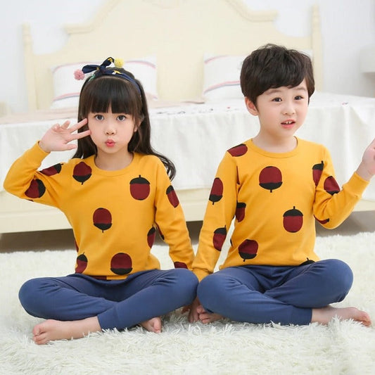 Yellow Printed Kids Nightwear