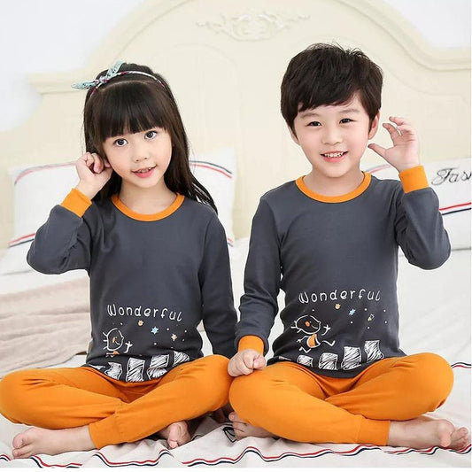 Kids Orange and Grey Wonderful Cartoon Print Kids Wear