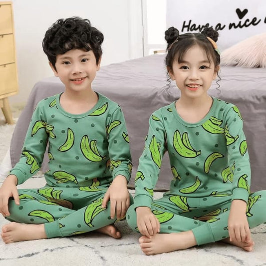 Green Banana Print Kids Wear