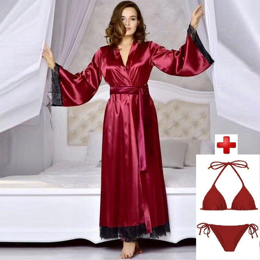 3 Piece Nightwear Gown+Bra+Panty