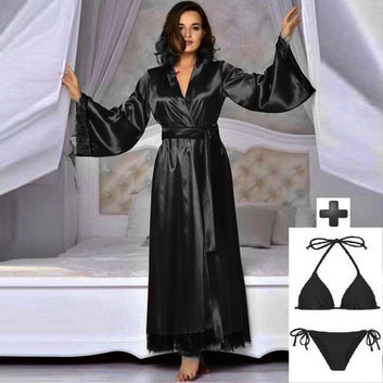 3 Piece Nightwear Gown+Bra+Panty