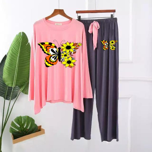 Colored Butterfly Lady Printed Loungewear