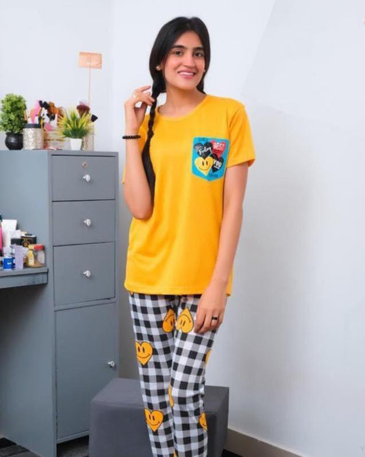 YELLOW HEART EMOJI PRINTED WEAR