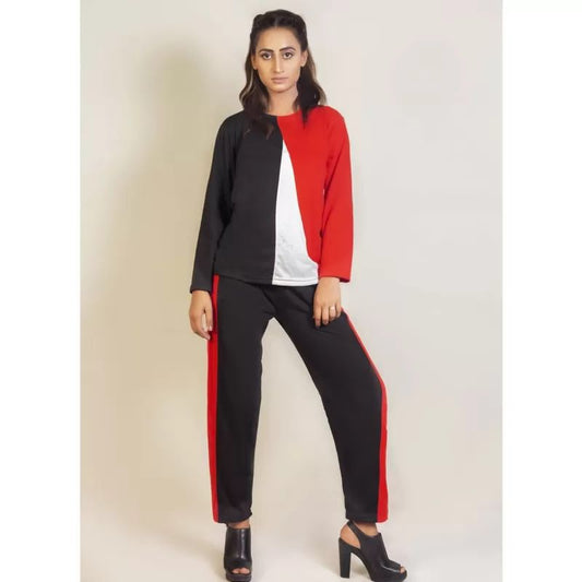 RED & BLACK CONTRAST TRACK SUIT