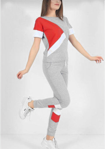 RED & WHITE CONTRAST TRACKSUIT